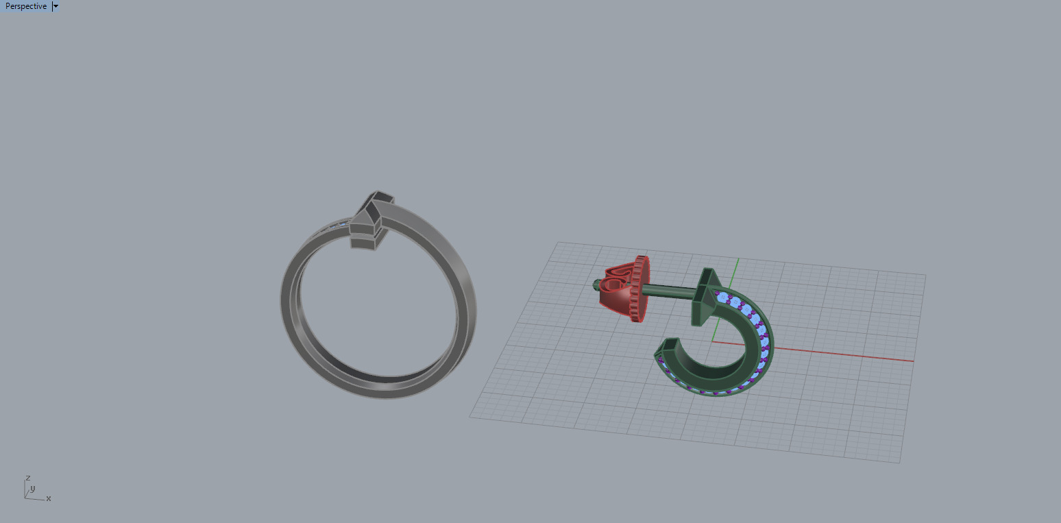Ring and Earrings set 60633 3D print model_3
