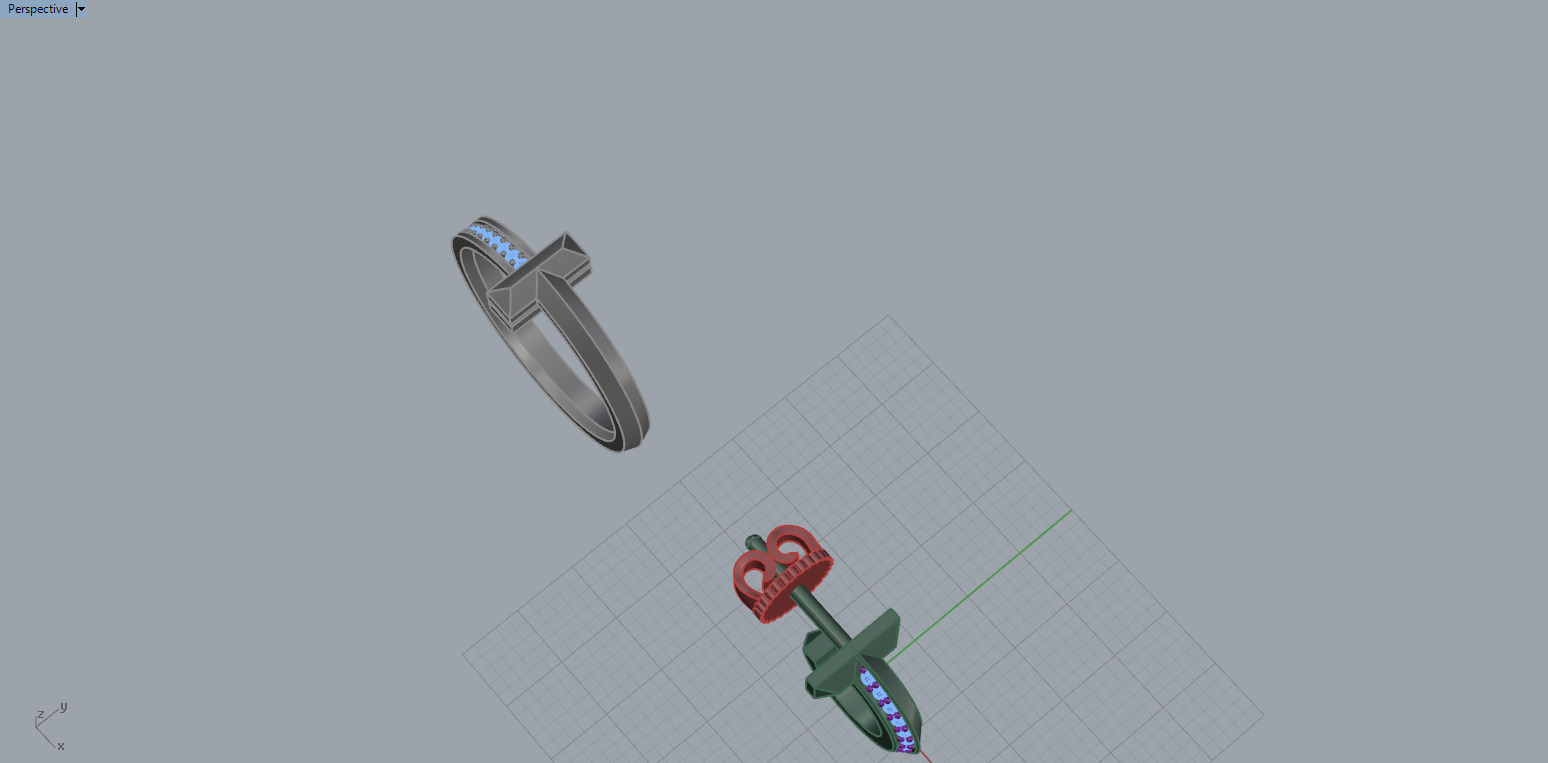 Ring and Earrings set 60633 3D print model_5