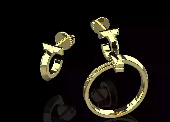 Ring and Earrings set 60633