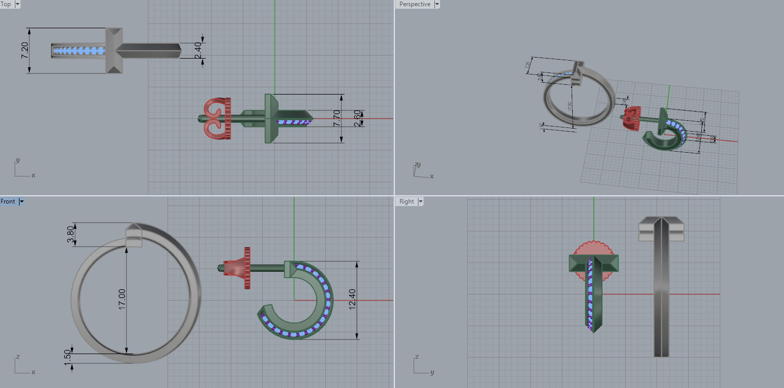 Ring and Earrings set 60633 3D print model_6