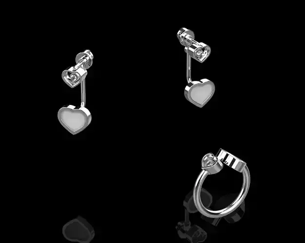 Heart Ring and Earrings 60433