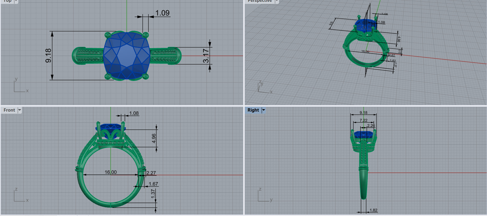 Ring and Studs set 60411 3D print model_16