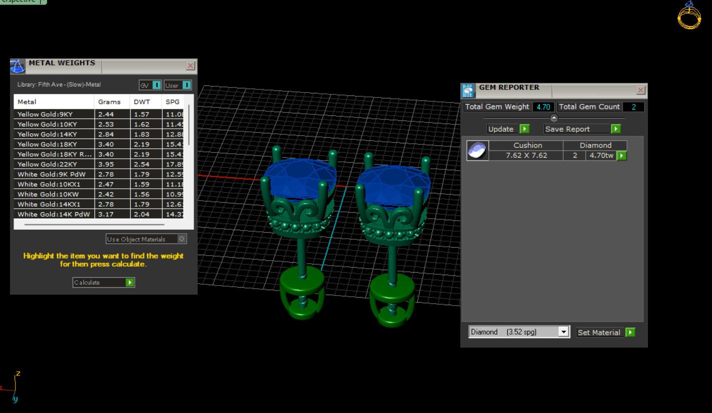 Ring and Studs set 60411 3D print model_23