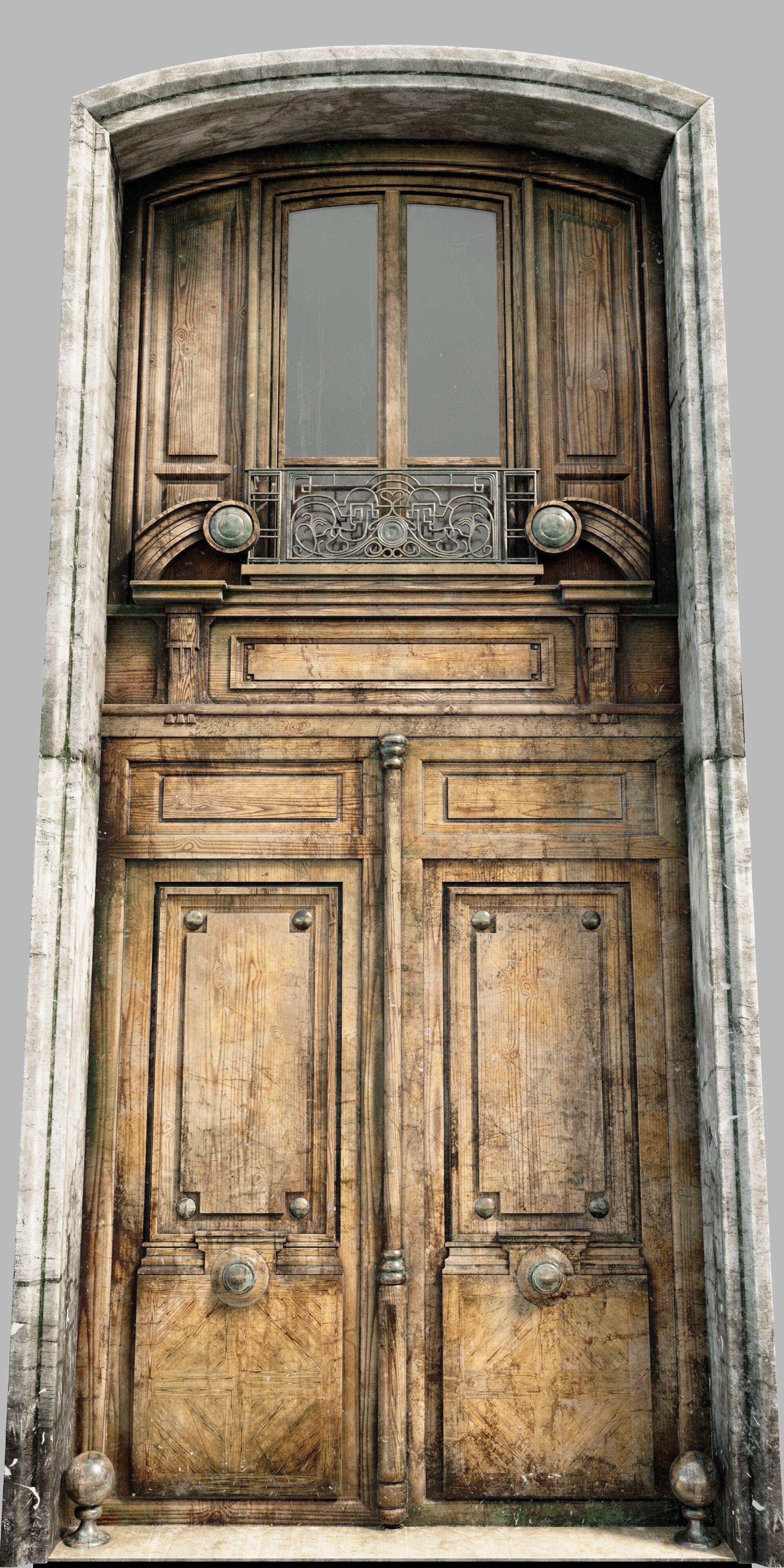 Doors Haussmann style Low-poly 3D model_7