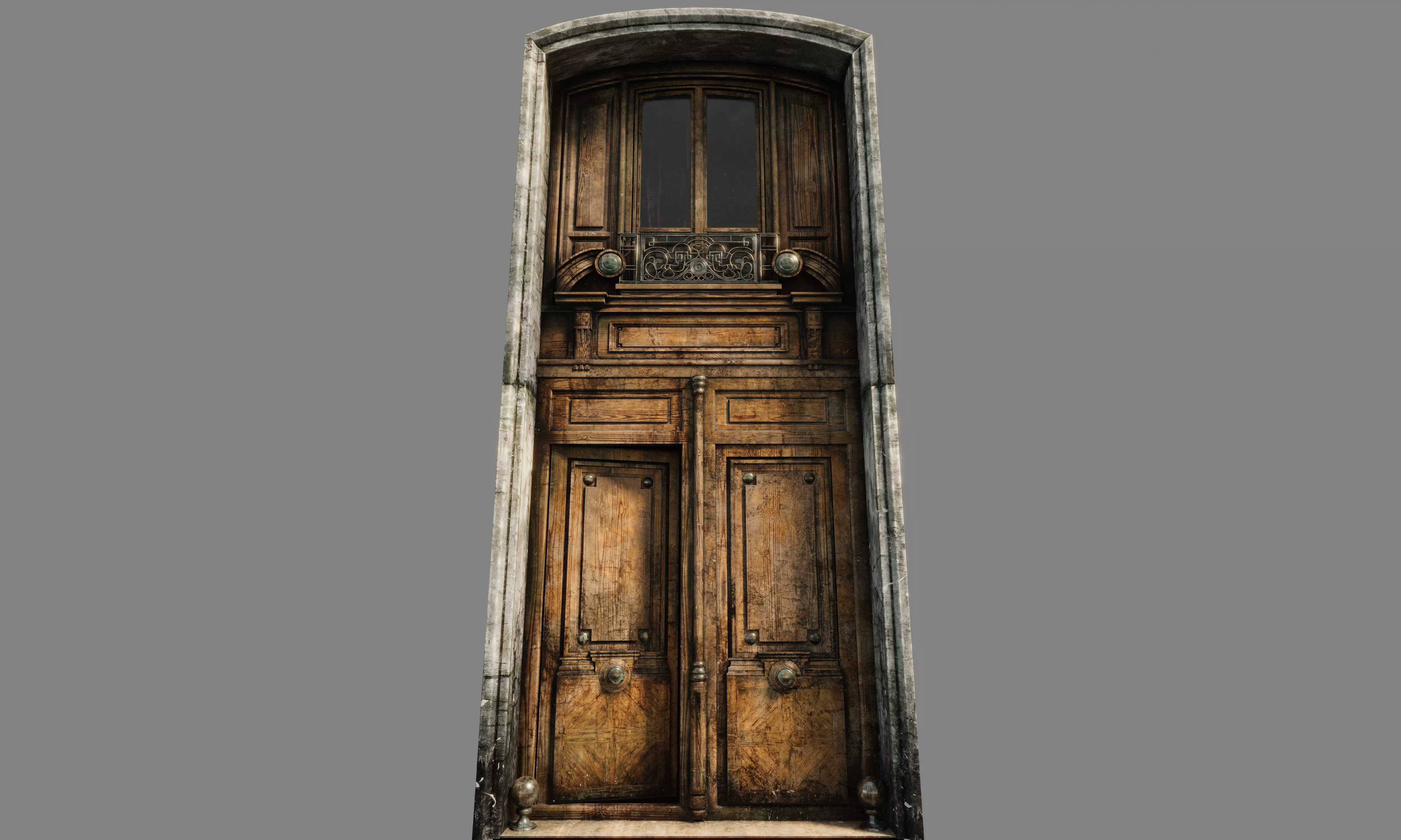  Doors Haussmann style Low-poly 3D model_0