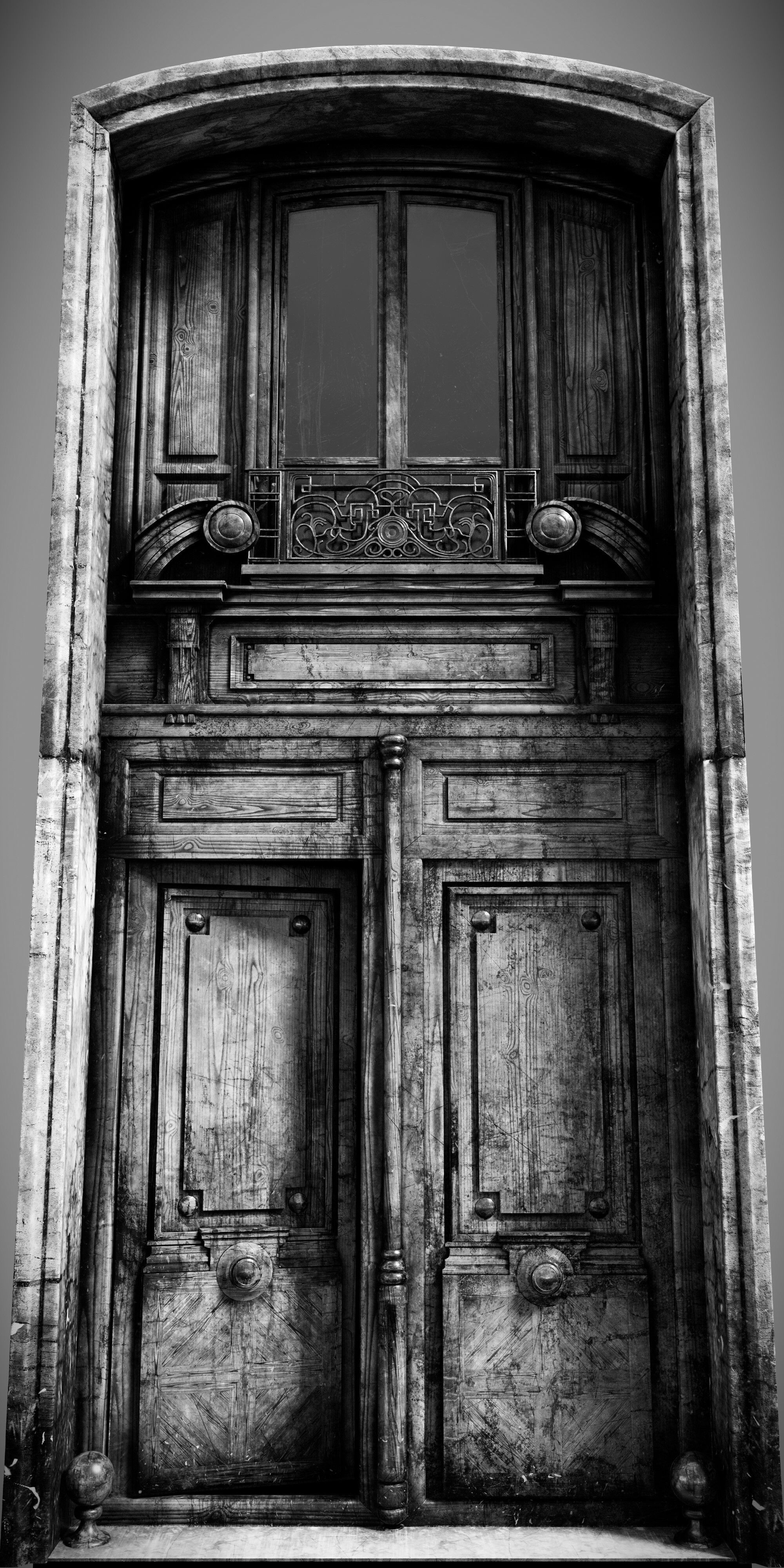  Doors Haussmann style Low-poly 3D model_6