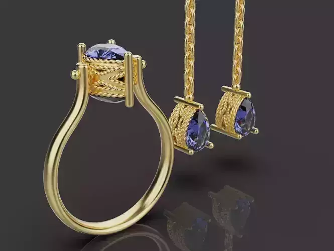 Ring and Earrings set 53839