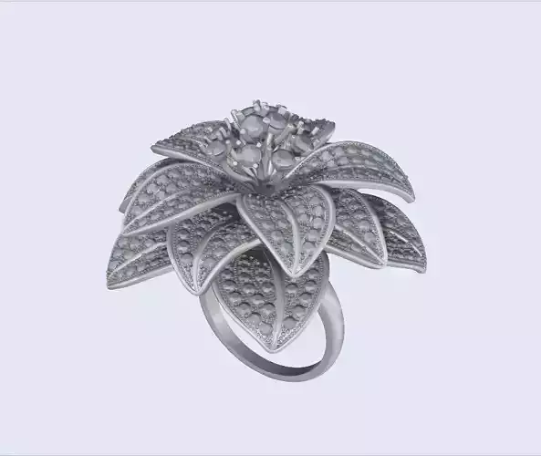 Flower Ring and Earrings set 53685