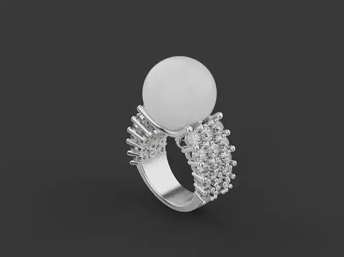 Pearl Ring and Earrings set 53586