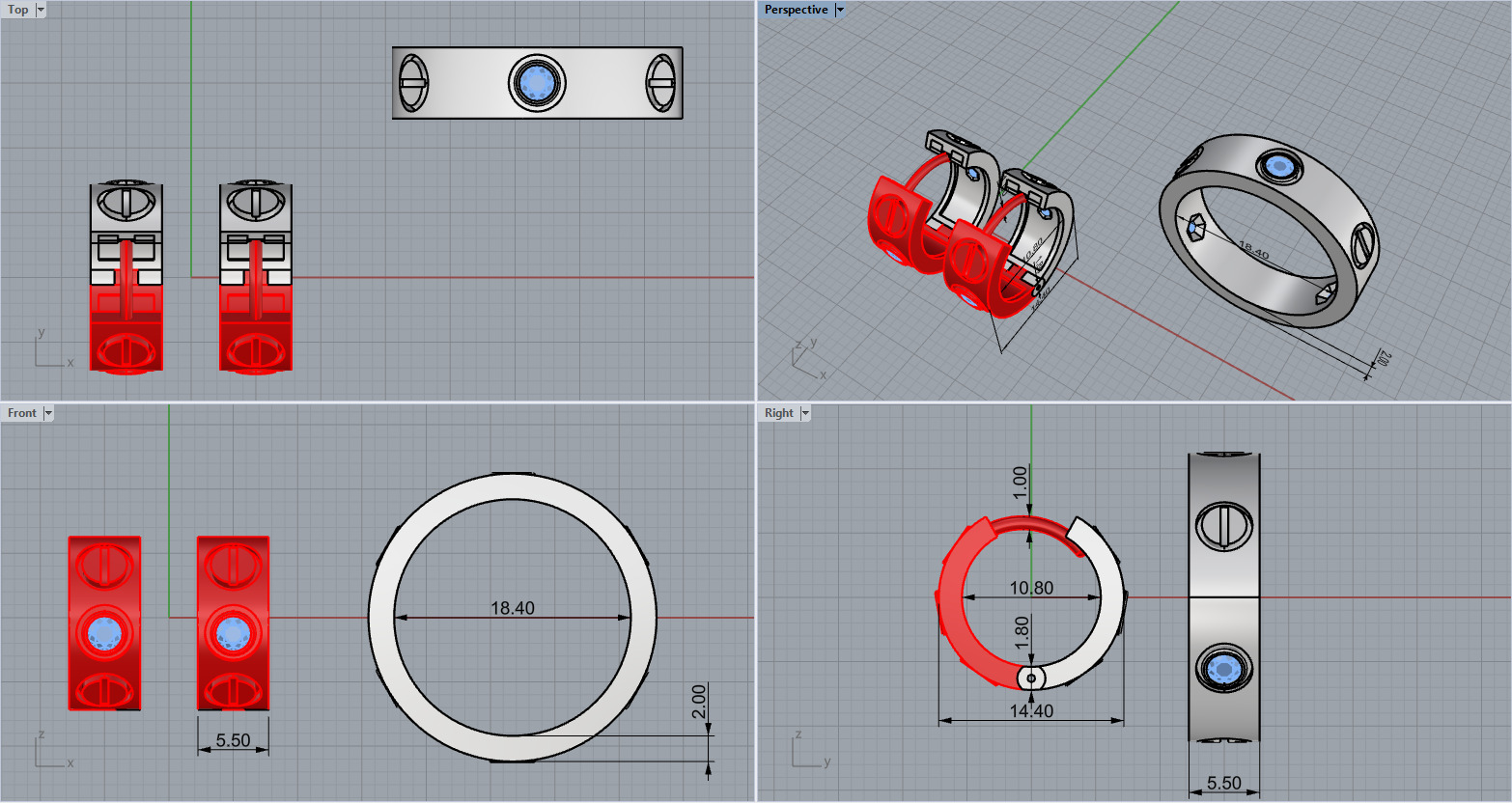 Ring and Earrings set 53486 3D print model_3