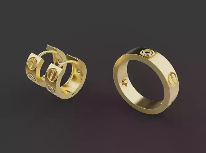 Ring and Earrings set 53486