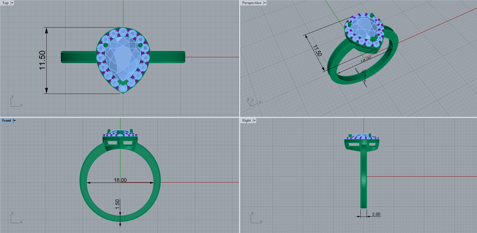 Ring and Studs set 53439 3D print model_8