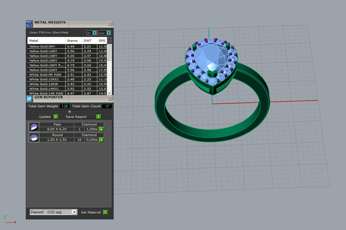 Ring and Studs set 53439 3D print model_11