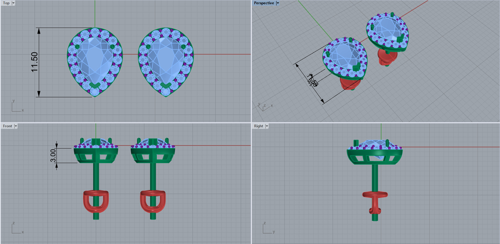 Ring and Studs set 53439 3D print model_12