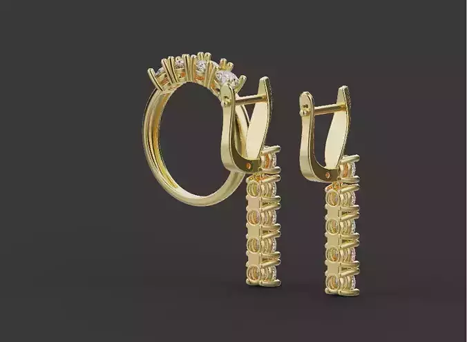 Ring and Earrings set 53302