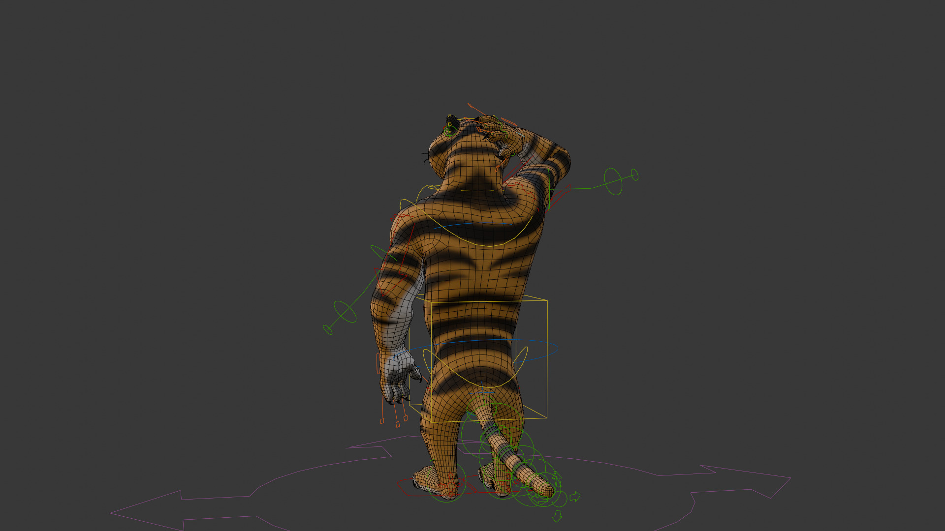 Biped Tiger Rigged Low-poly 3D model_24