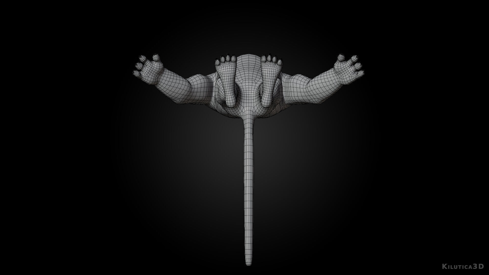 Biped Tiger Rigged Low-poly 3D model_13