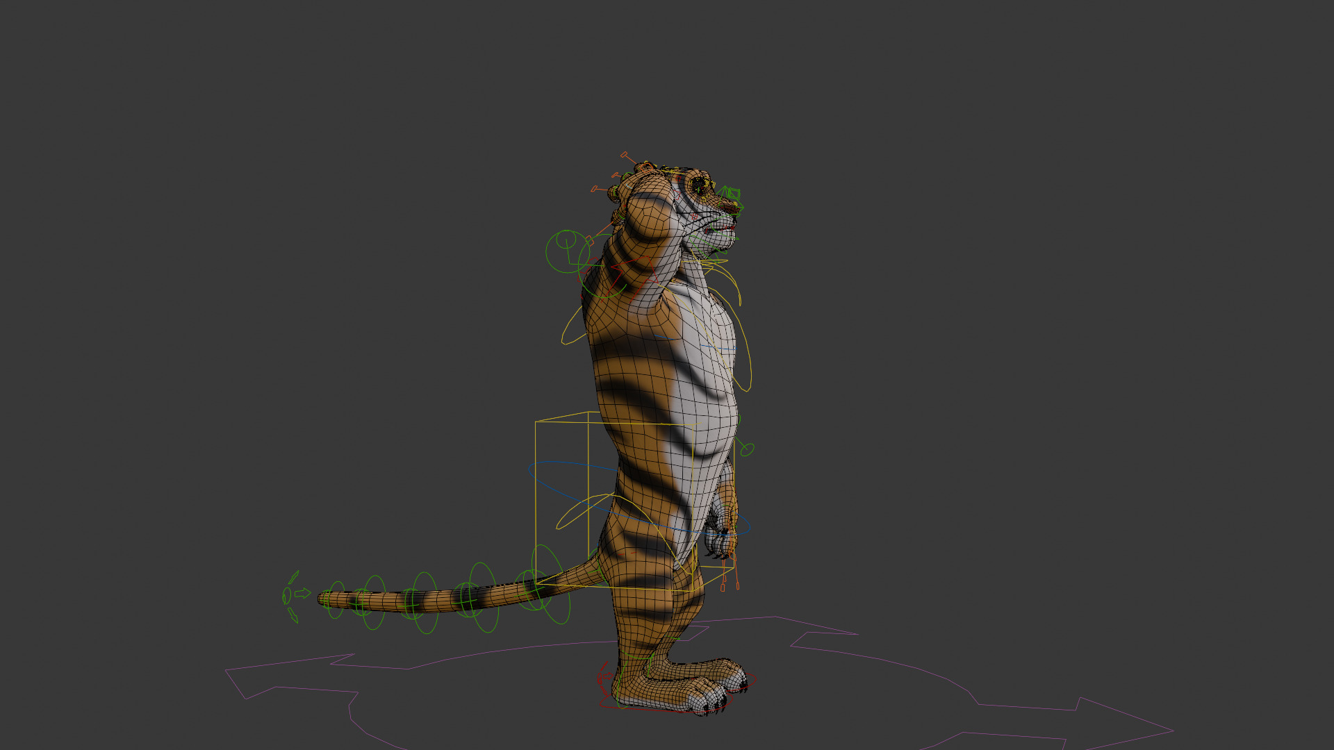 Biped Tiger Rigged Low-poly 3D model_25