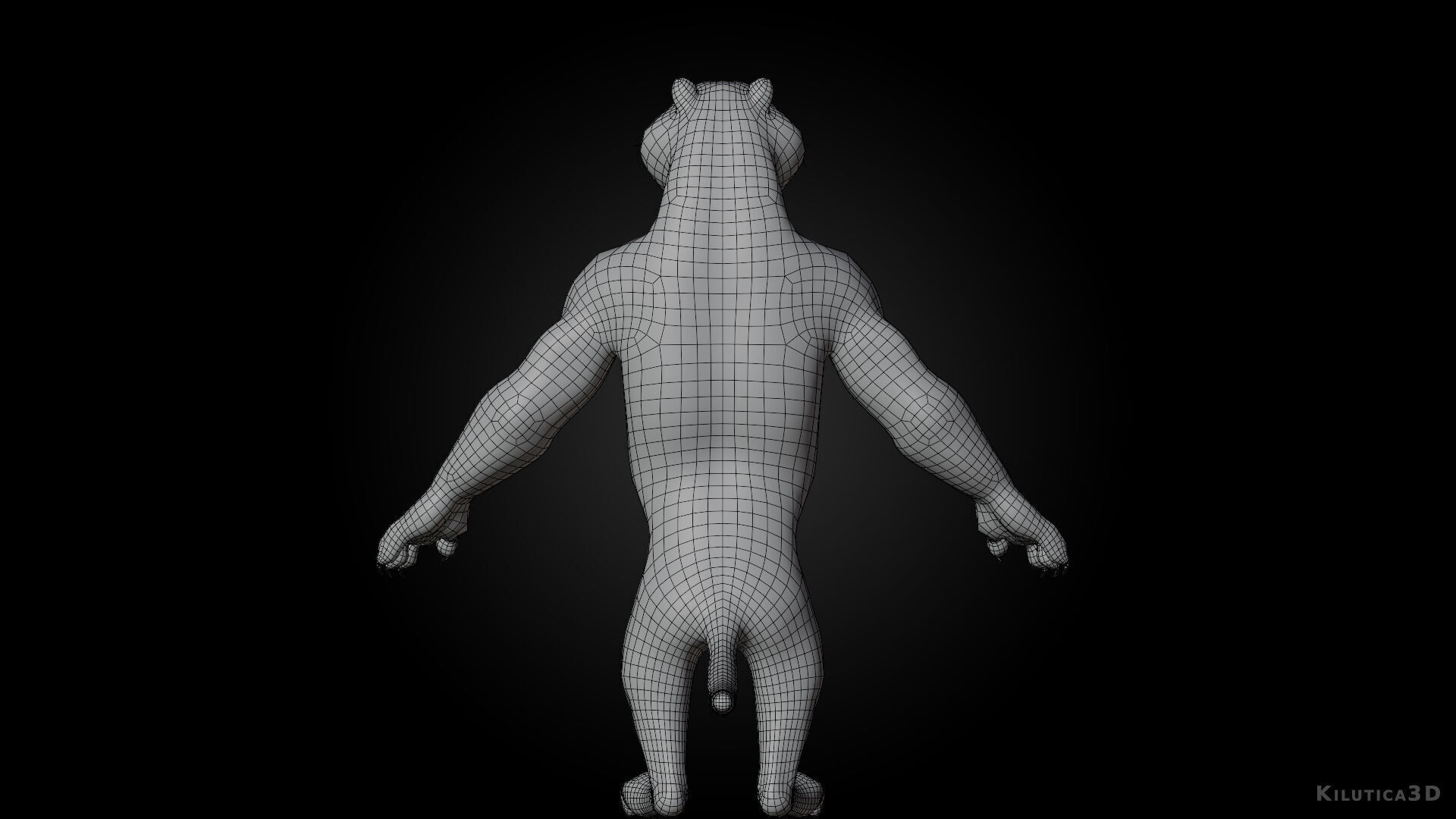 Biped Tiger Rigged Low-poly 3D model_10
