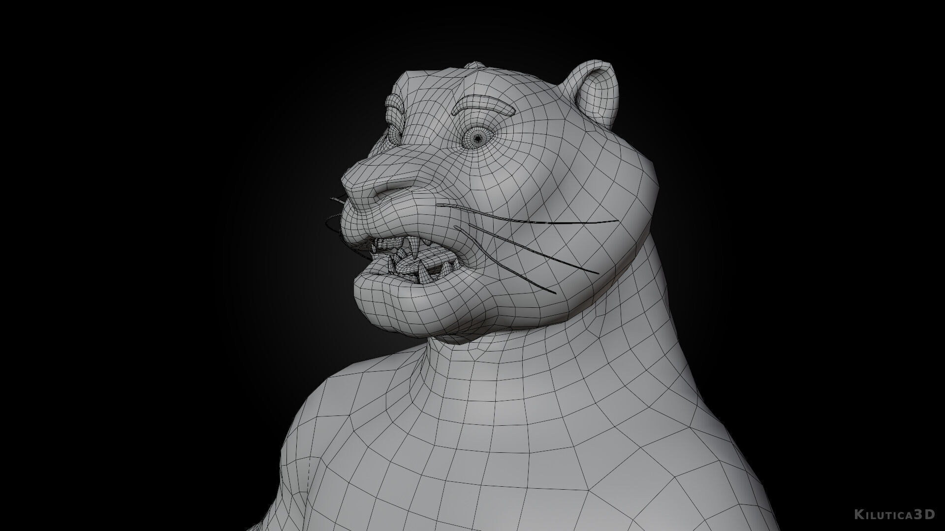 Biped Tiger Rigged Low-poly 3D model_15