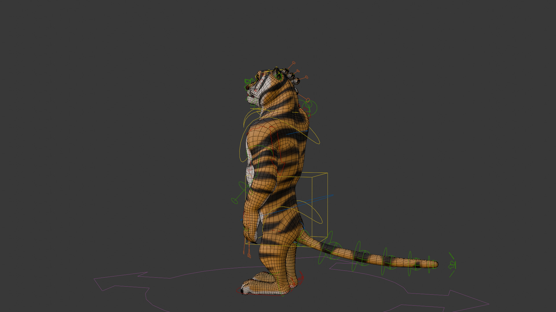 Biped Tiger Rigged Low-poly 3D model_27