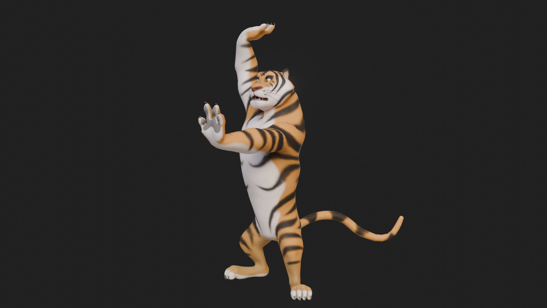 Biped Tiger Rigged Low-poly 3D model_22