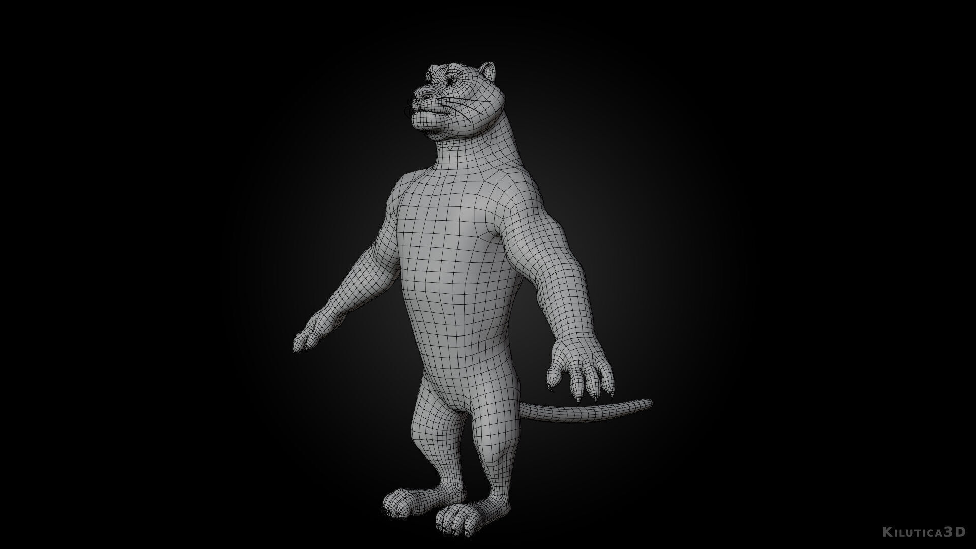 Biped Tiger Rigged Low-poly 3D model_14