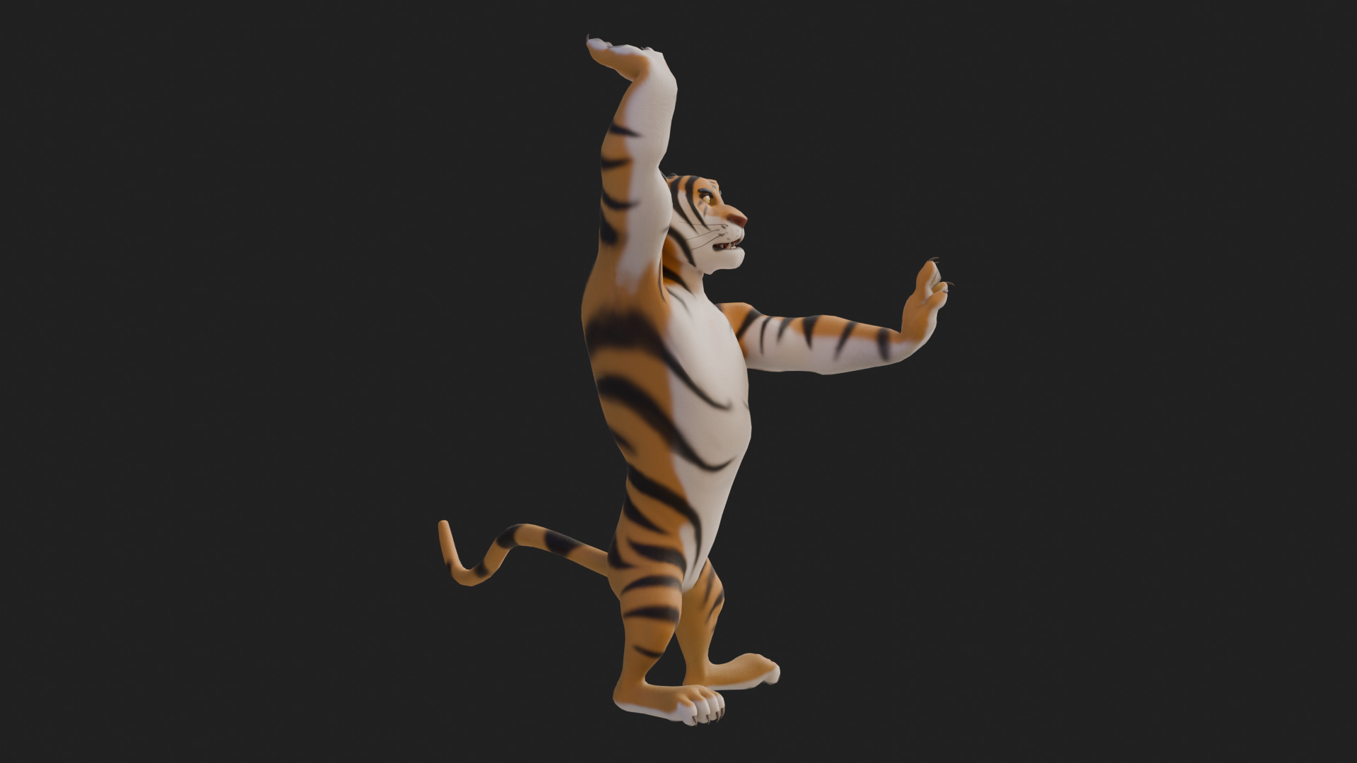 Biped Tiger Rigged Low-poly 3D model_18