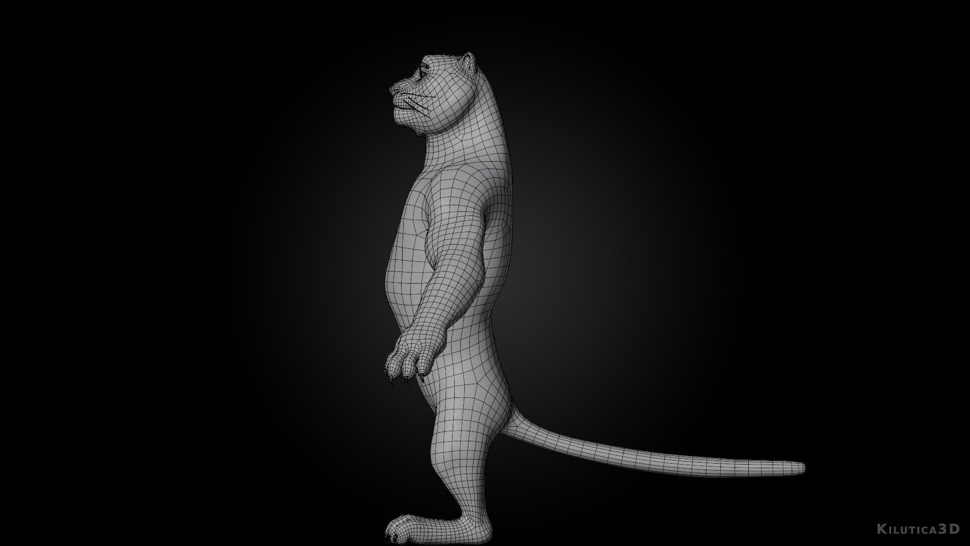 Biped Tiger Rigged Low-poly 3D model_11