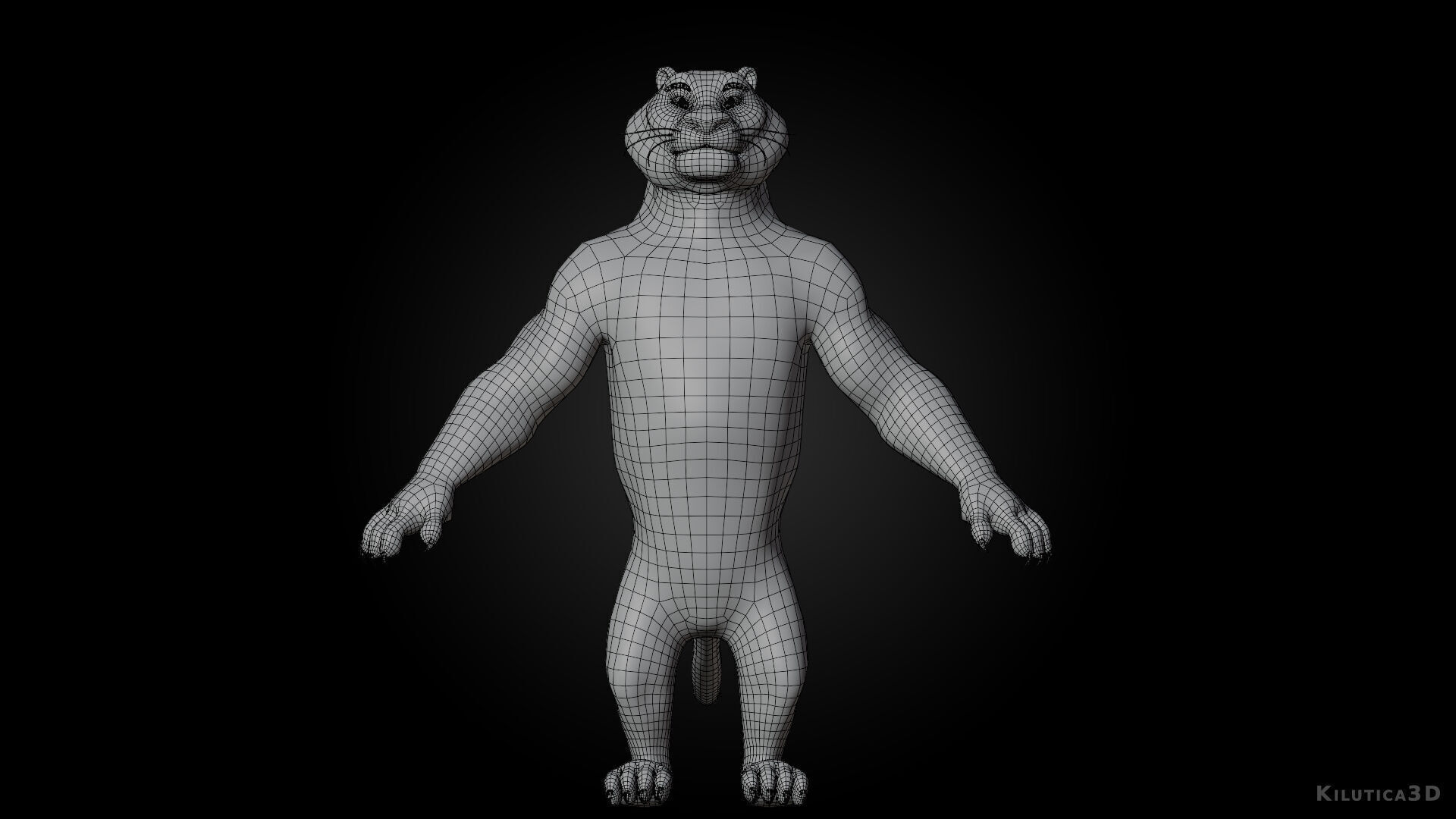 Biped Tiger Rigged Low-poly 3D model_9