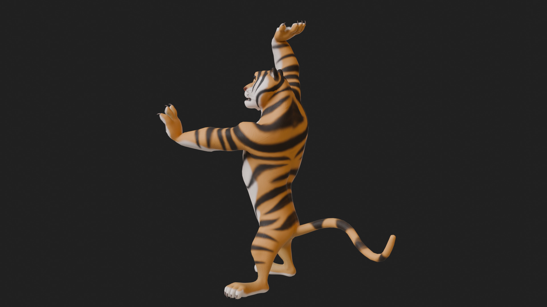 Biped Tiger Rigged Low-poly 3D model_21