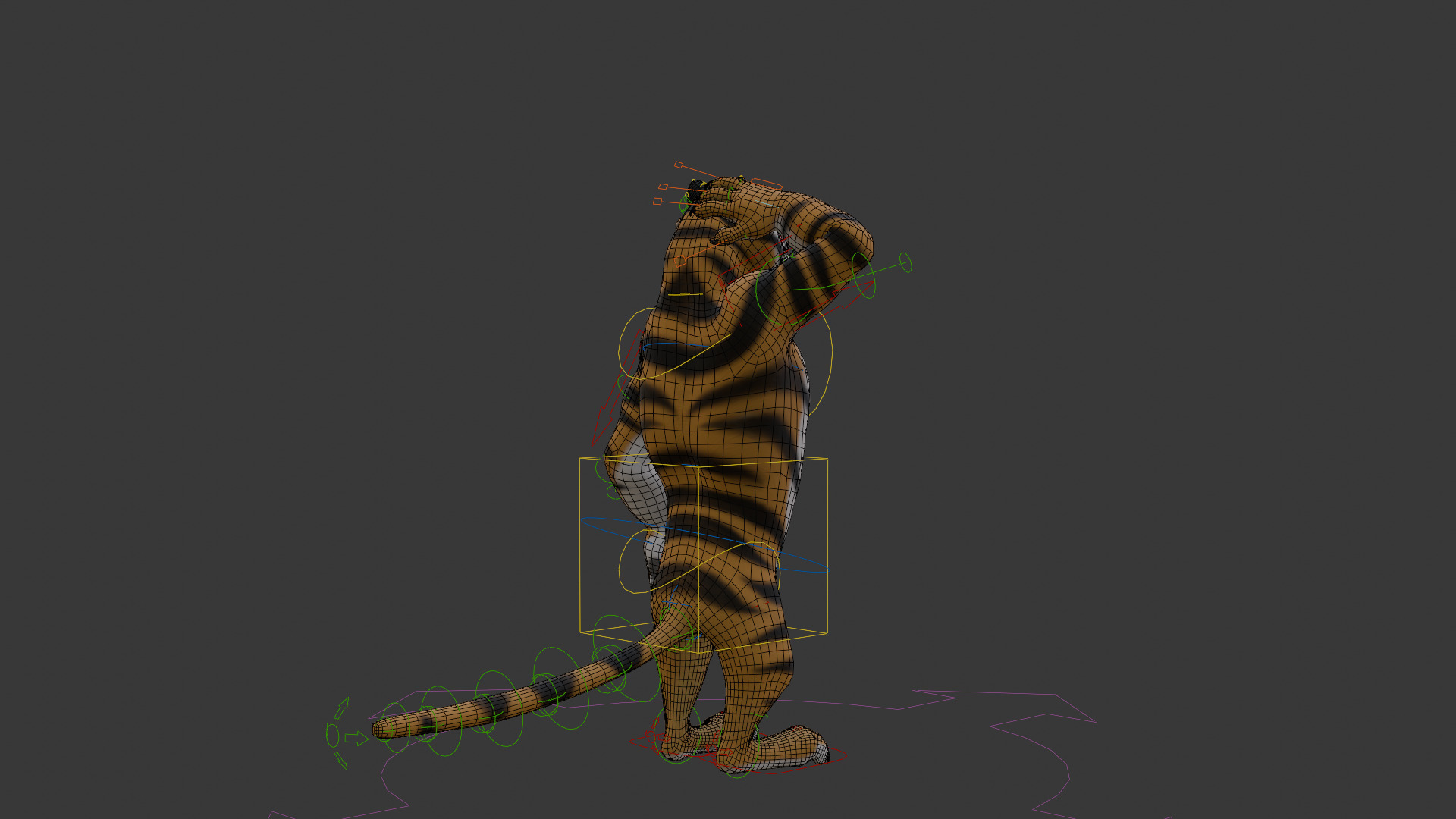 Biped Tiger Rigged Low-poly 3D model_26