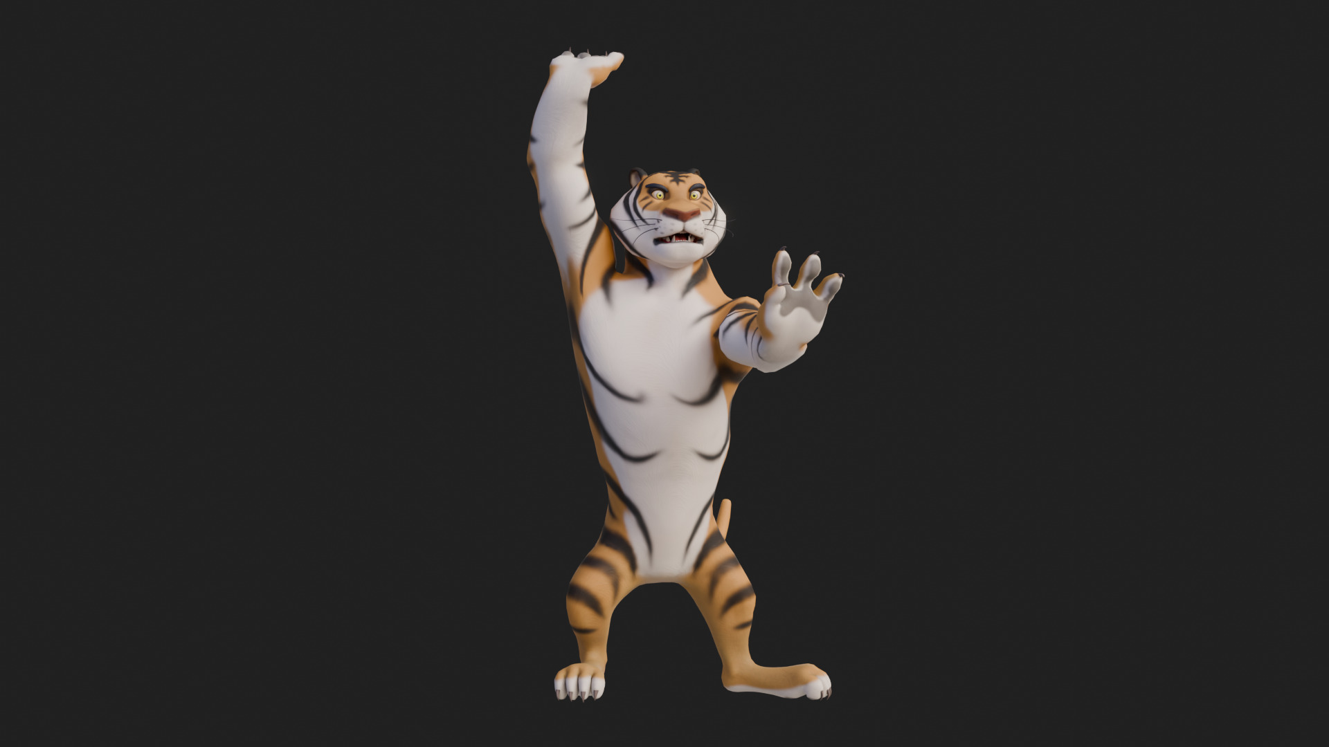 Biped Tiger Rigged Low-poly 3D model_17