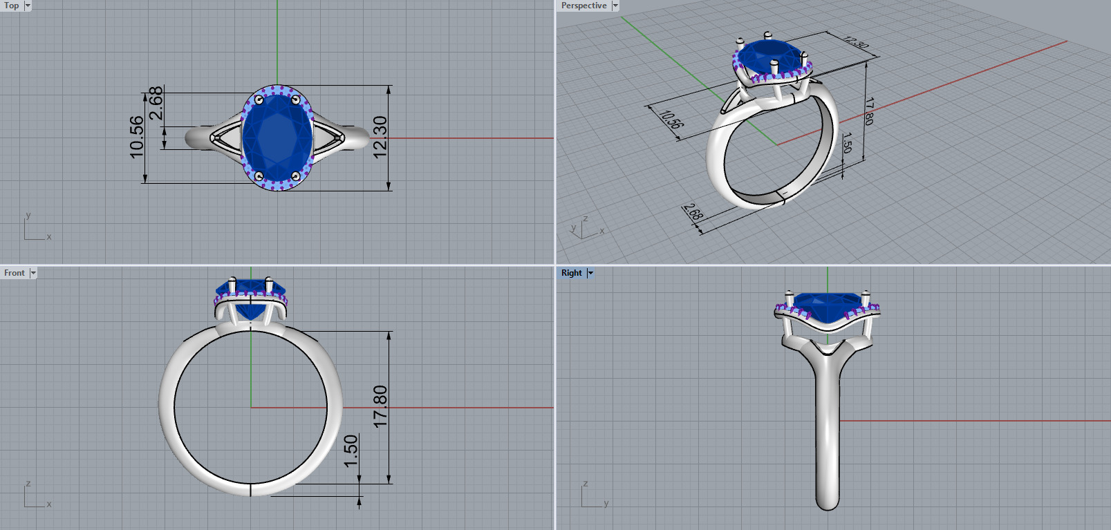 Ring and Earrings set 53263 3D print model_9