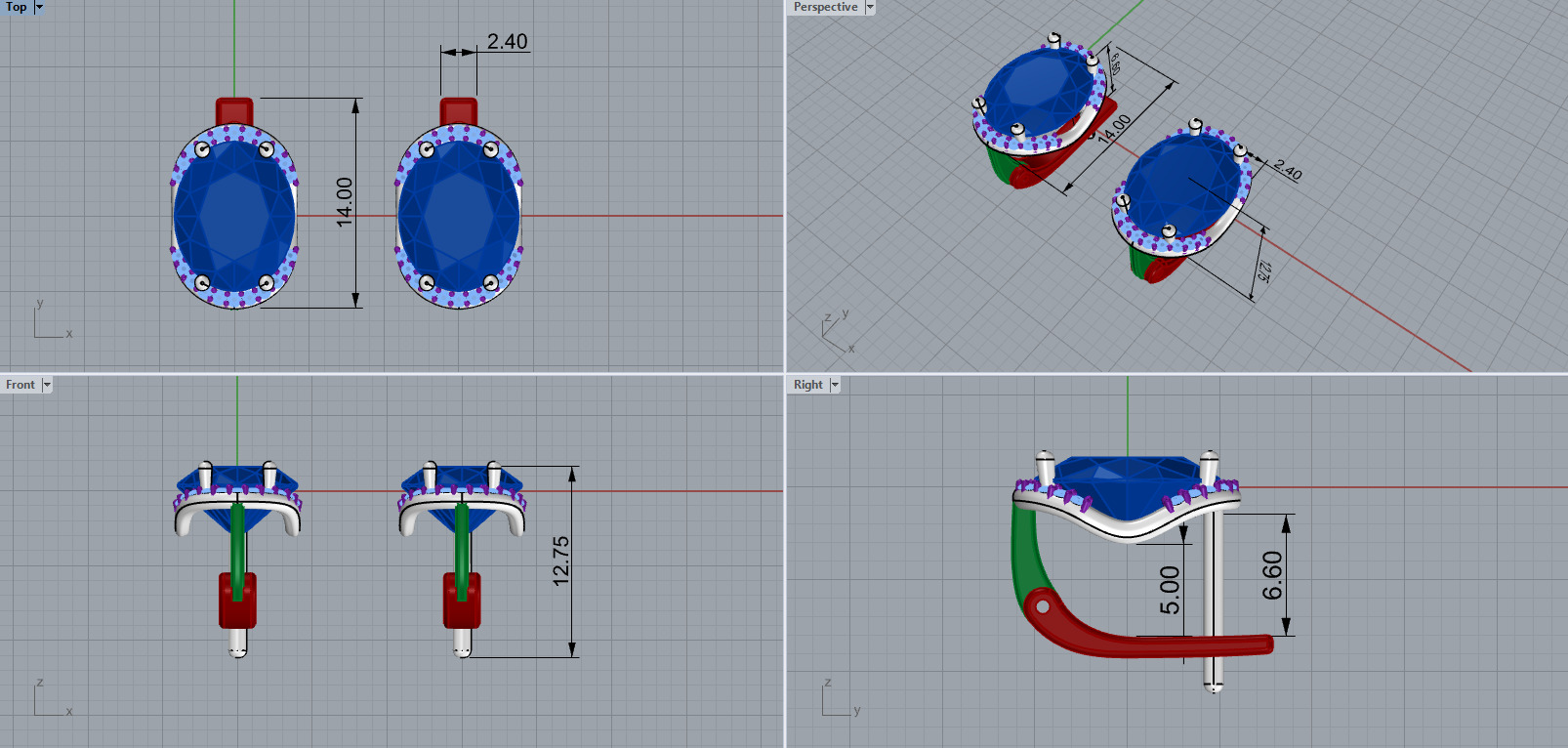Ring and Earrings set 53263 3D print model_8