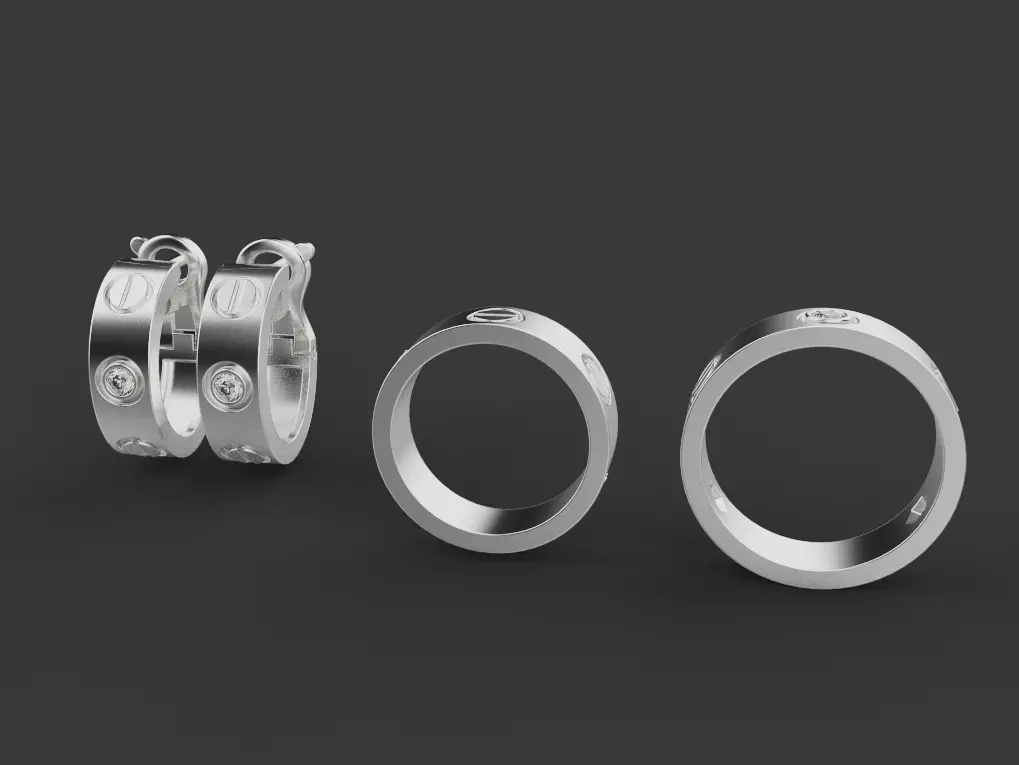 Rings and Earrings set 53258 3D print model_0
