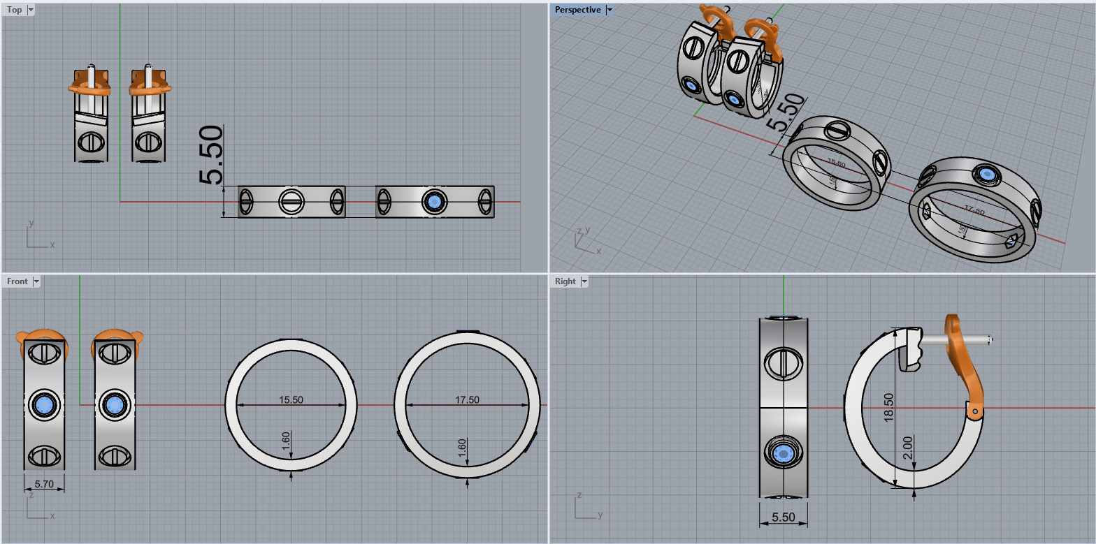 Rings and Earrings set 53258 3D print model_2