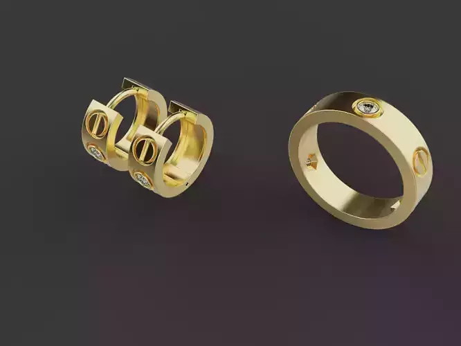 Ring and Earrings set 53240