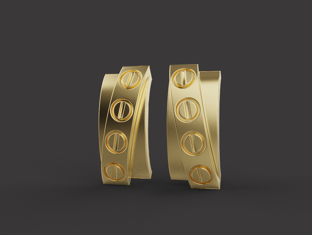 Ring Bracelet and Earrings set 53220 3D print model_2