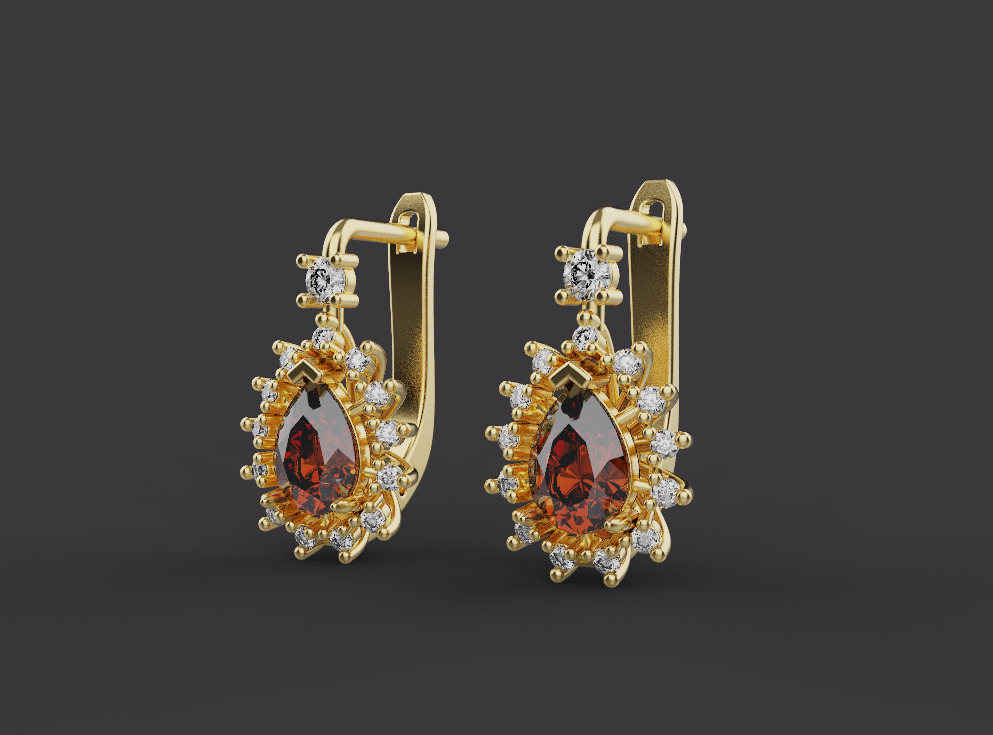 Ring and Earrings set 53211 3D print model_1