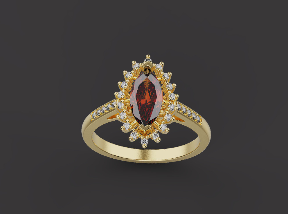 Ring and Earrings set 53211 3D print model_2