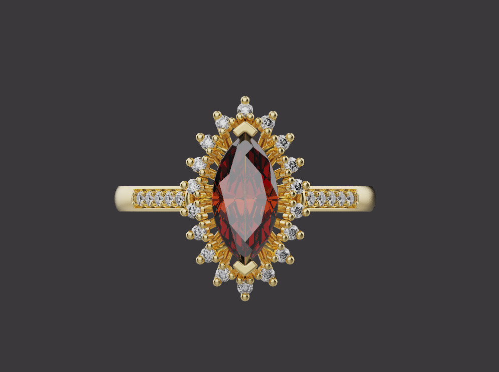 Ring and Earrings set 53211 3D print model_6