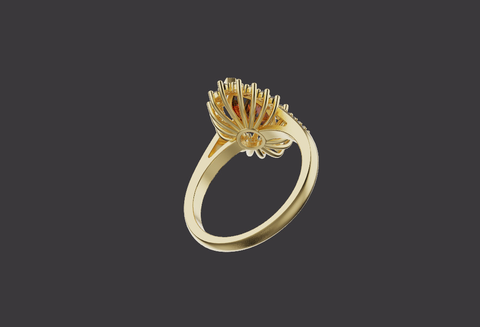 Ring and Earrings set 53211 3D print model_4