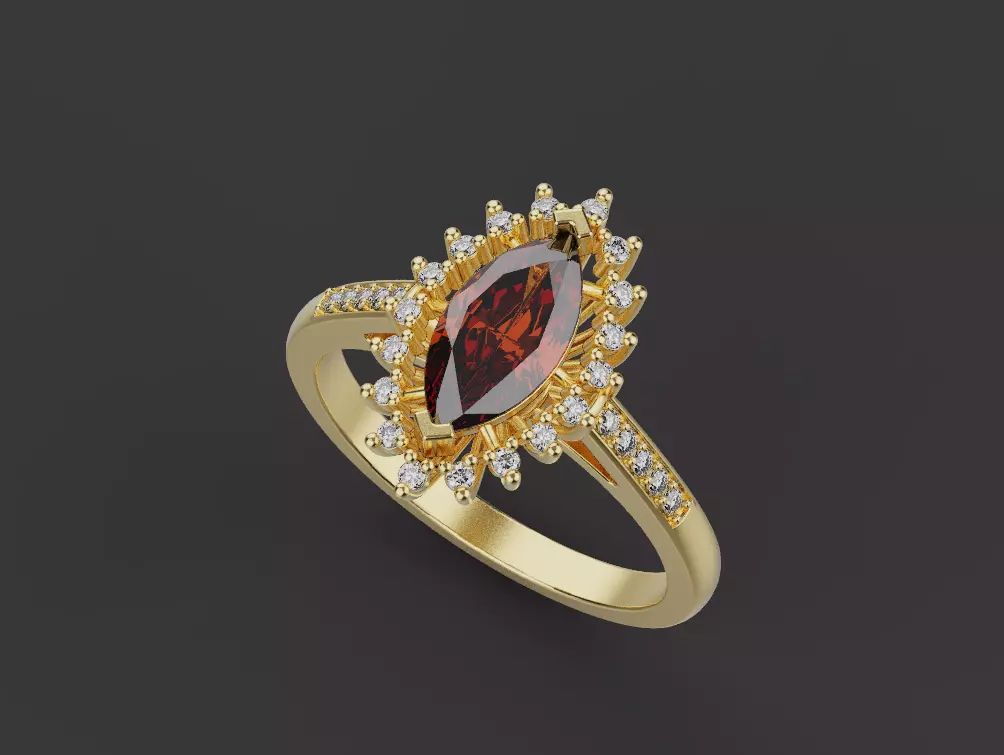 Ring and Earrings set 53211 3D print model_0