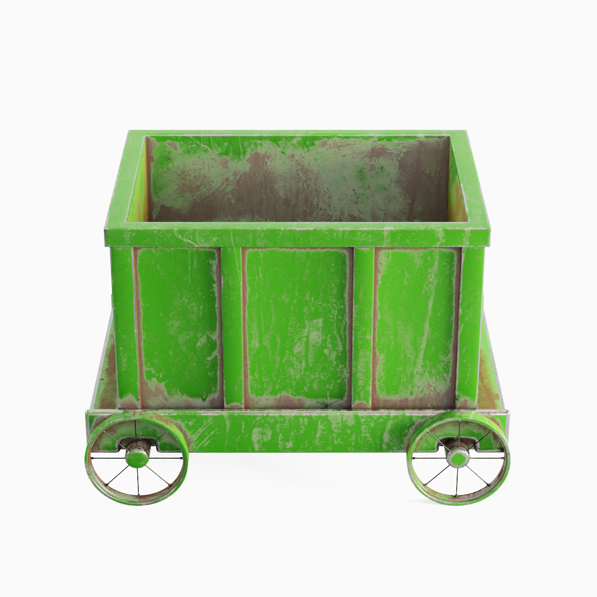 Old Mining Trolley 03 Low-poly 3D model_4