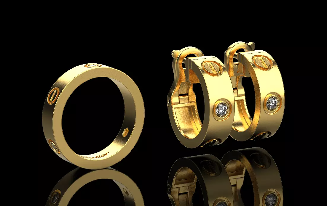 Ring and Earrings set 52774 3D print model_0