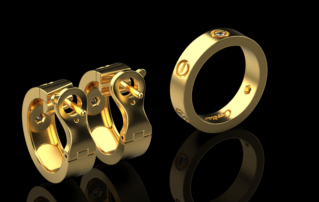 Ring and Earrings set 52774 3D print model_1