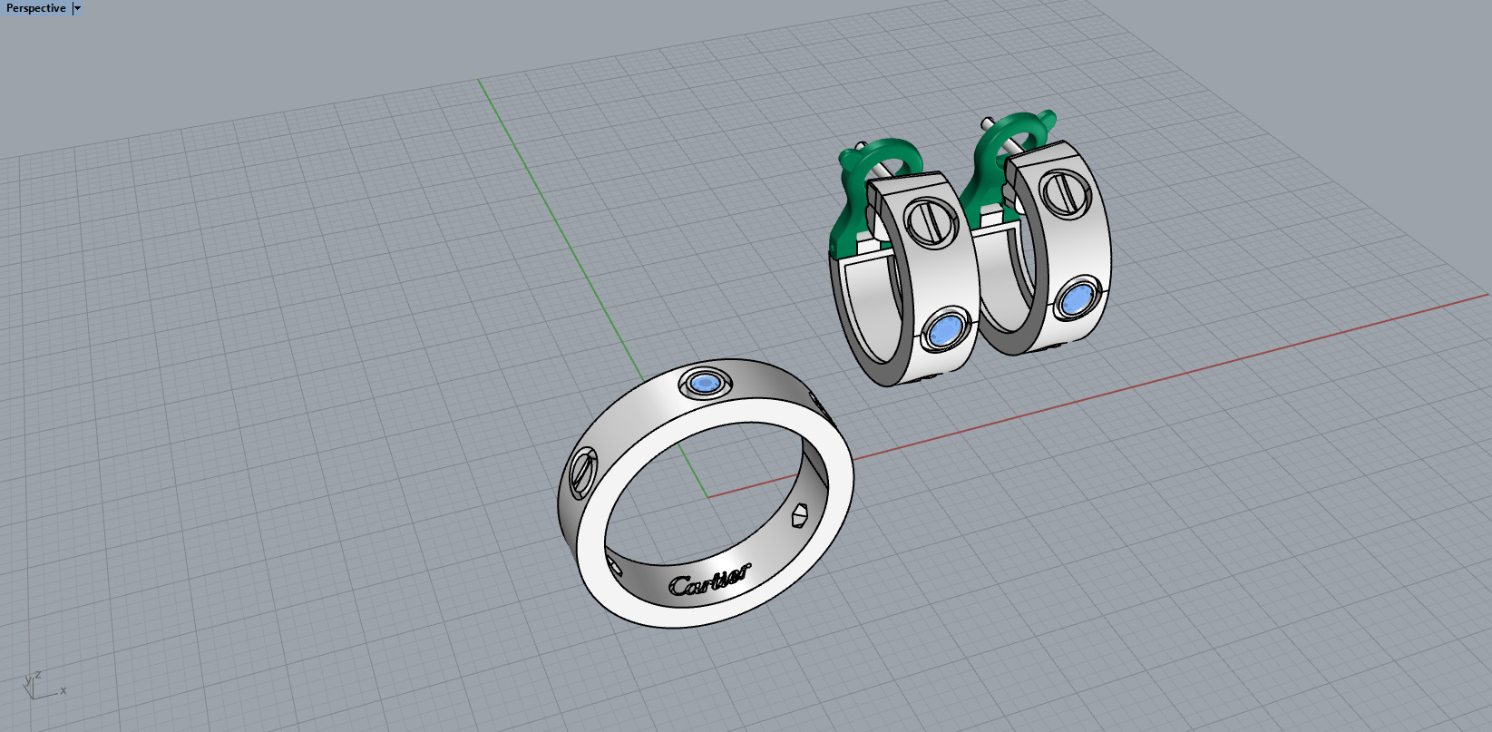 Ring and Earrings set 52774 3D print model_5