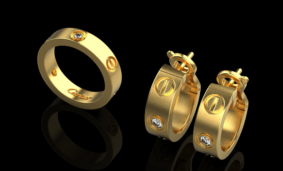 Ring and Earrings set 52774 3D print model_2