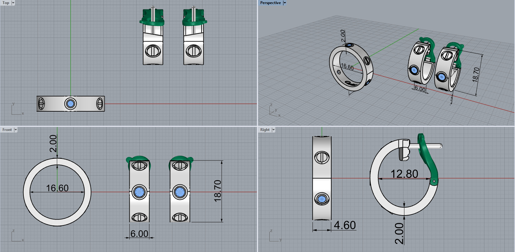 Ring and Earrings set 52774 3D print model_4